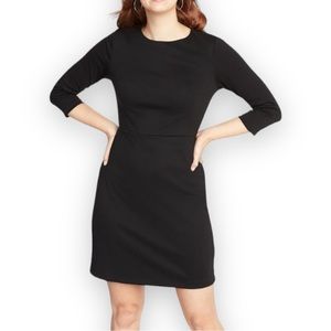 NWT OLD NAVY women's black long sleeve ponte knit flared sheath dress SZ XL